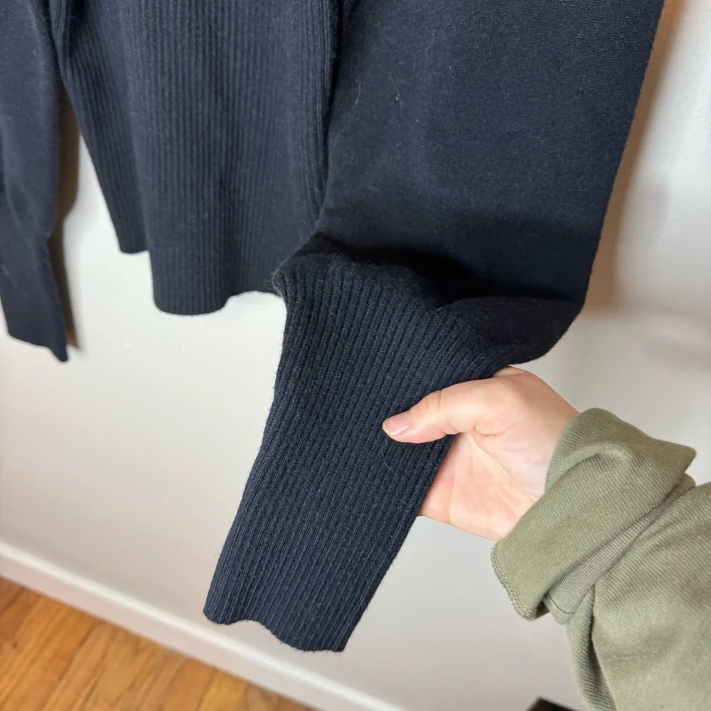 NWT Lulu’s You Know The Drill Black Turtleneck Sweater Top Black